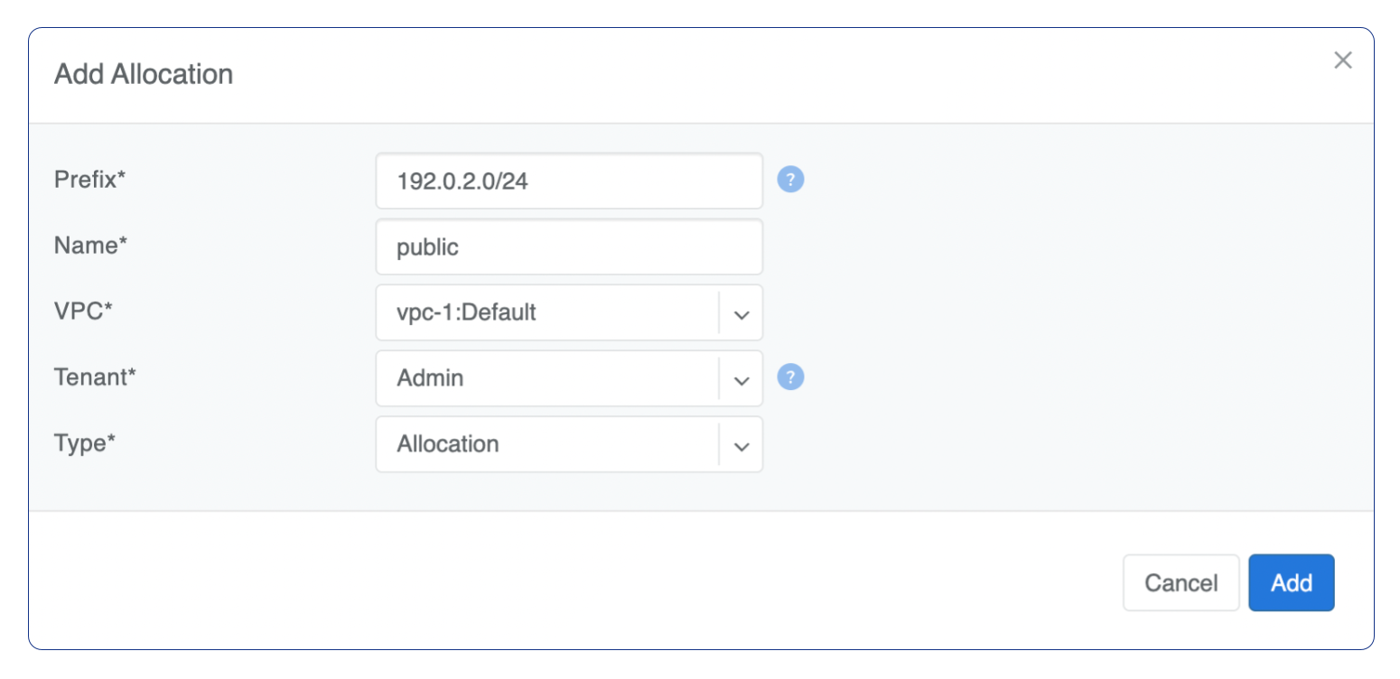 Add a New IP Allocation