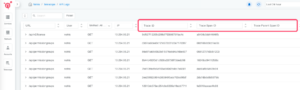 Netris API logs showing Trace ID, Trace Span ID, and Trace Parent ID fields